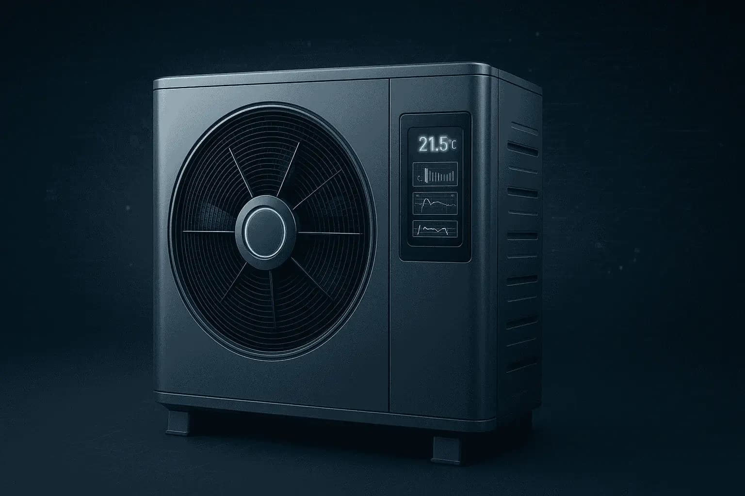 Modern luftvärmepump installerad på husfasad i Göteborg